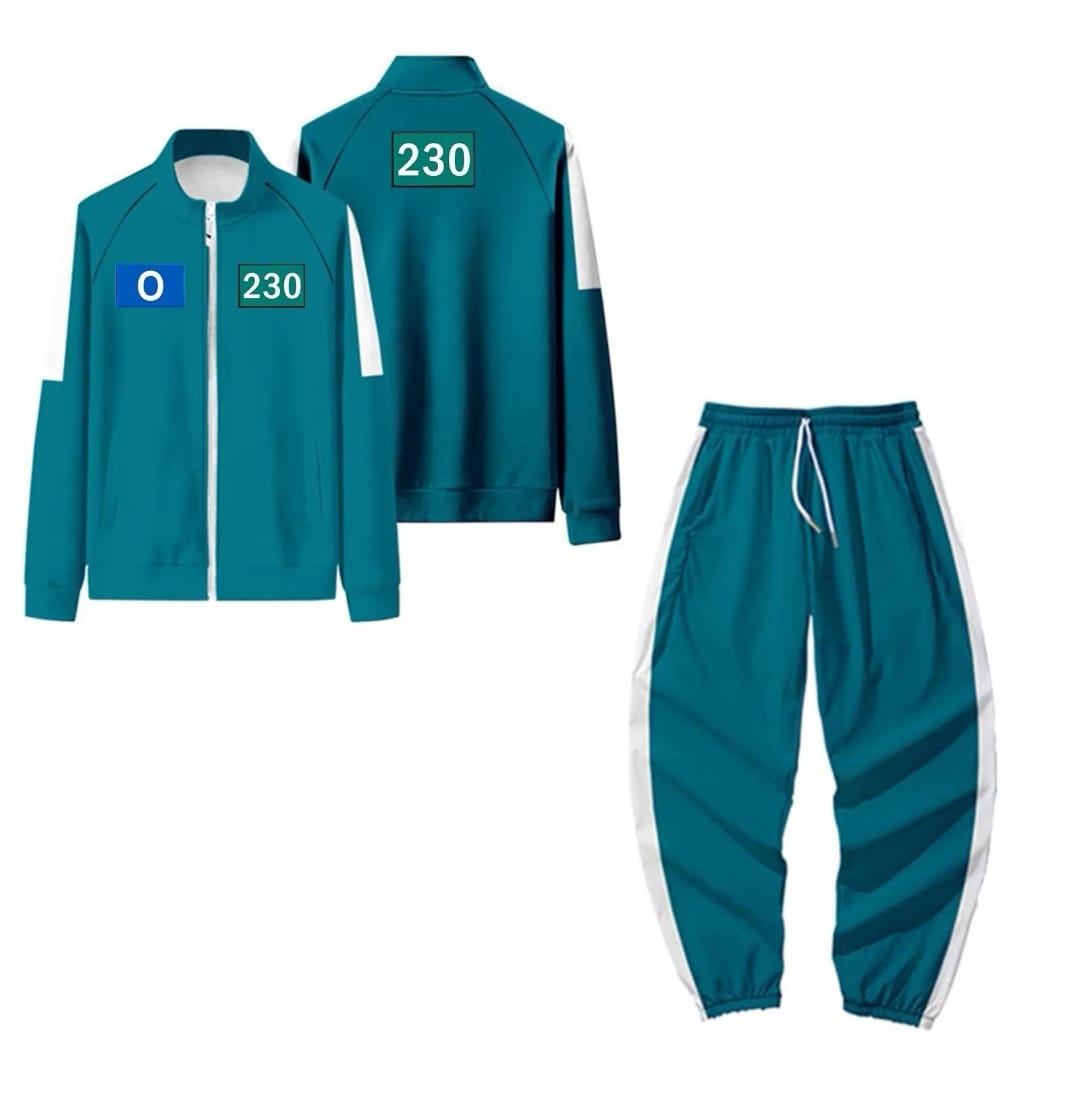 Vestiti di Carnevale Squid Game, tuta verde con numero 230
