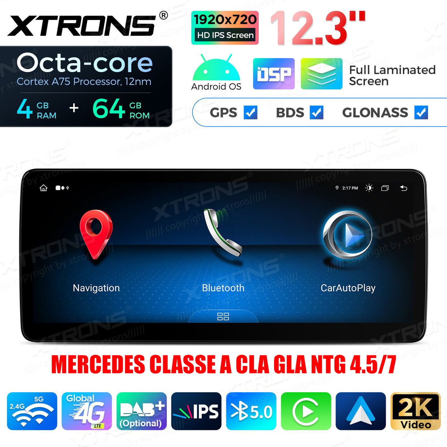 Autoradio compatibile con Mercedes Classe A 2013-2015