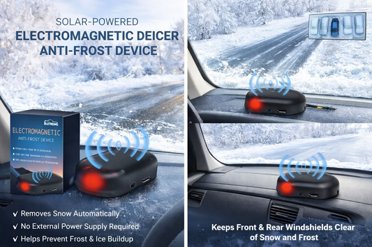 Dispositivo Antigelo Solare Intelligente: Parabrezza Sempre Libero da Ghiaccio
Alimentato ad energia solare, è ecologico, efficiente e completamente automatico.