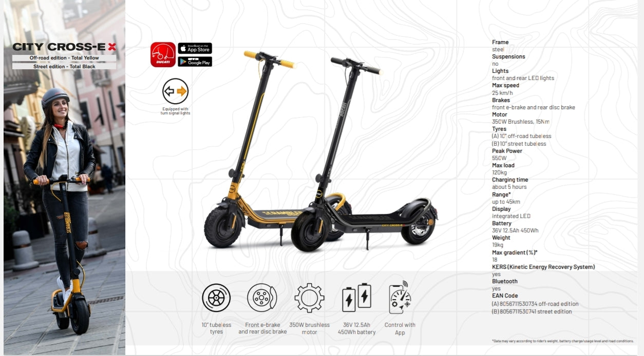 Monopattino Ducati Scrambler City Cross-E X Off Road Edition Yellow