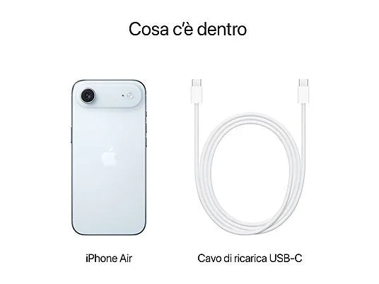 Apple iPhone 17 Air con le specifiche ufficiali Apple: l'iPhone più sottile mai creato con la potenza di un Pro, display 6.5\" Super Retina XDR con tecnologia ProMotion e chip A19 Pro unboxing