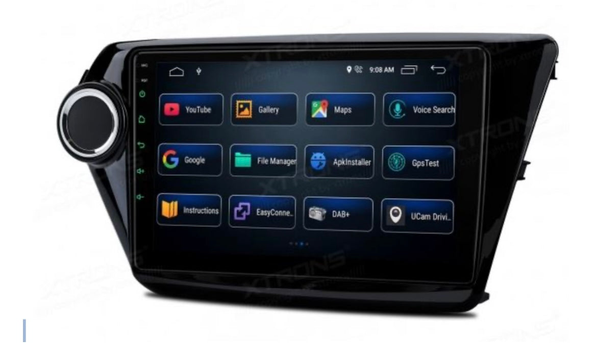 Autoradio Android 9" per Kia Rio 5 porte anno 2012-2017 con DSP, CarPlay, Bluetooth 5.0 e Navigatore GPS