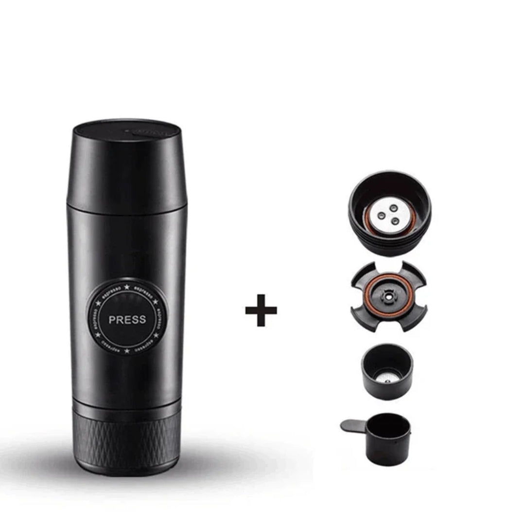 Macchina da caffè espresso portatile con tazza isolata, facile da usare e pulire, ideale per viaggi, vacanze, auto e campeggio, lavoro