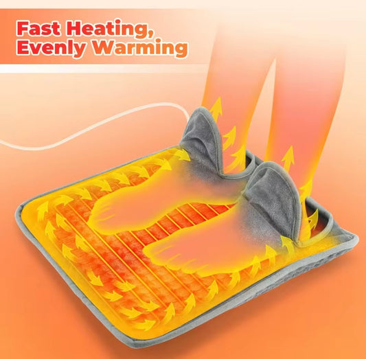 tappetino riscaldante per piedi in peluche