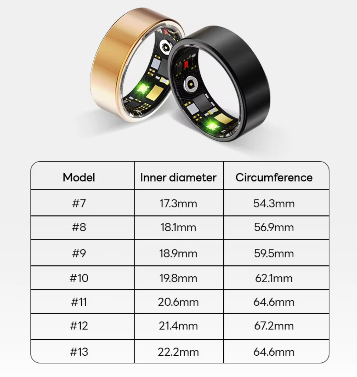 Anello Intelligente Smart Ring dimensioni