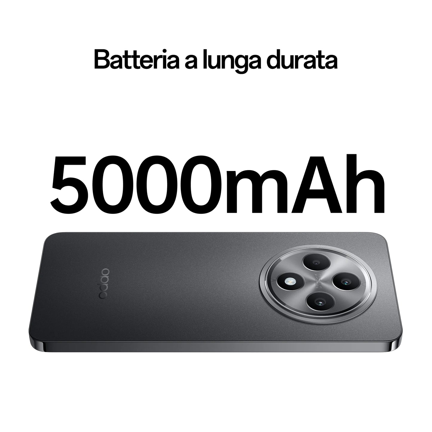 batteria a lunga durata dello smartphone oppo reno 12 f da 5000 mAh autonomia di 1 giorno intero.