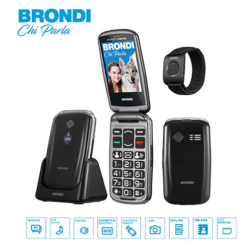 brondi amico sicuro con braccialetto e tasto sos
