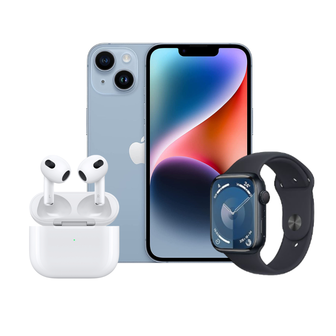 Apple iPhone 14 Apple Watch Airpods 3 bundle