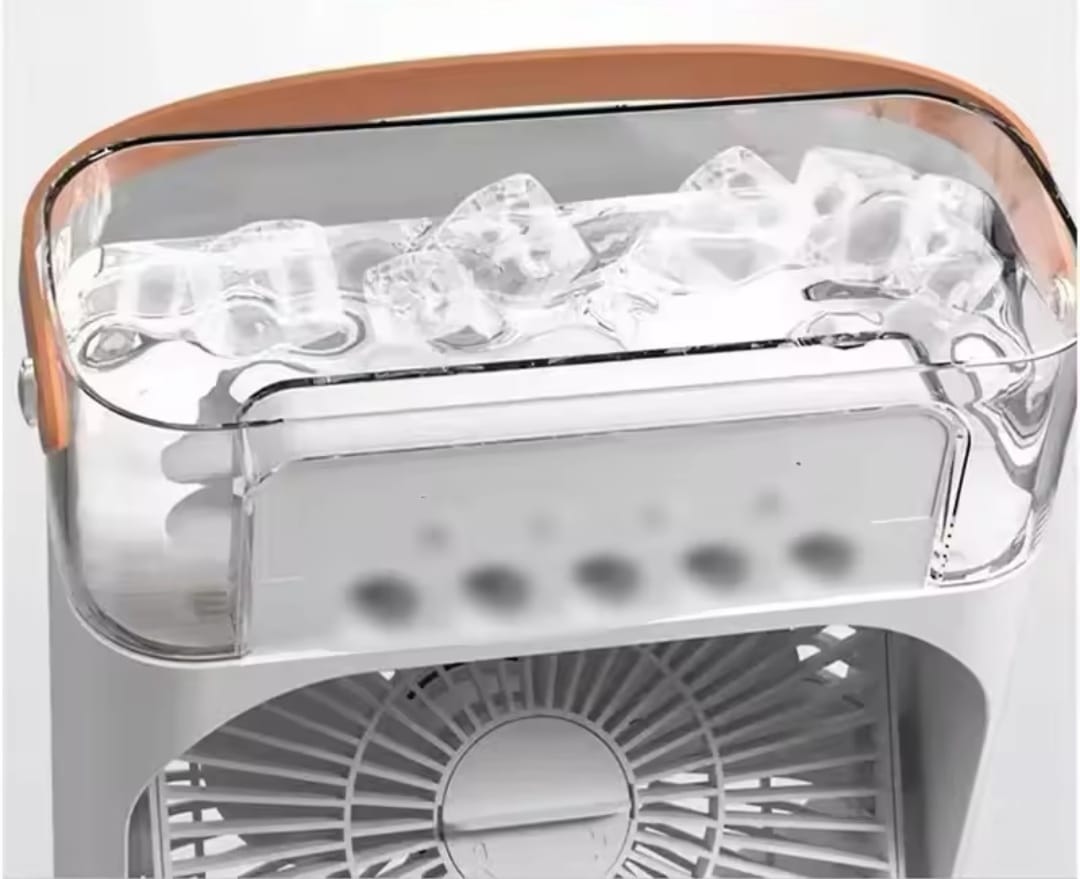 Raffrescatore d'aria con ghiaccio basso consumo energetico, ideale per casa e campeggio.