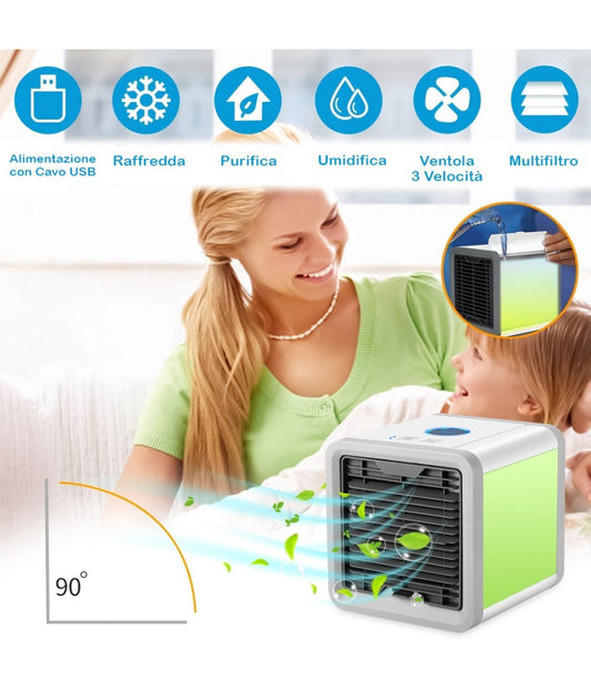 ondizionatore piccolo e portatile per camper, perfetto per essere posizionato ovunque senza ingombro.