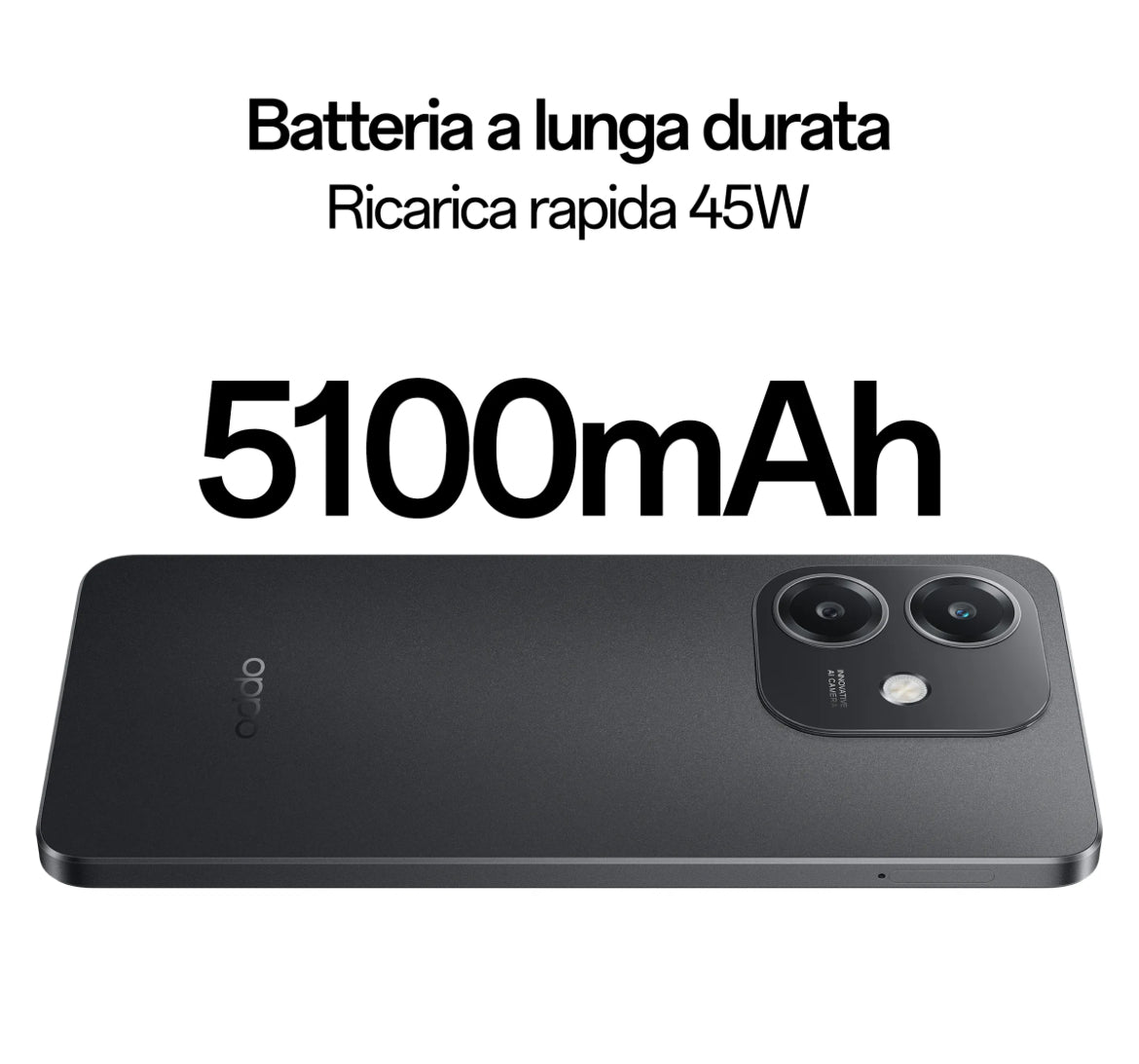 batteria a lunga durata ricarica rapida 45w fast charge oppo a40 nero