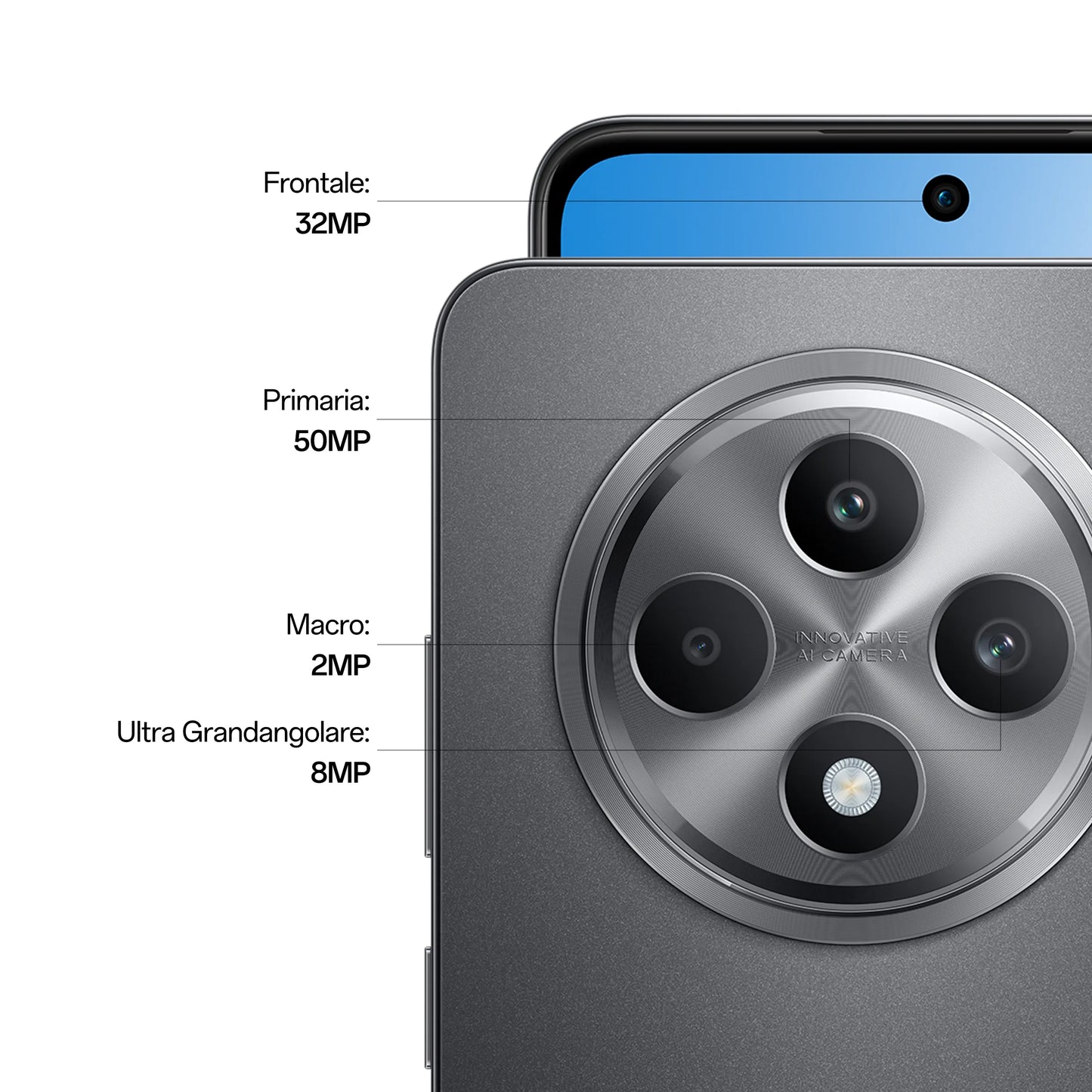 Tripla fotocamera AI OPPO Reno 12FS in dettaglio 50 mp