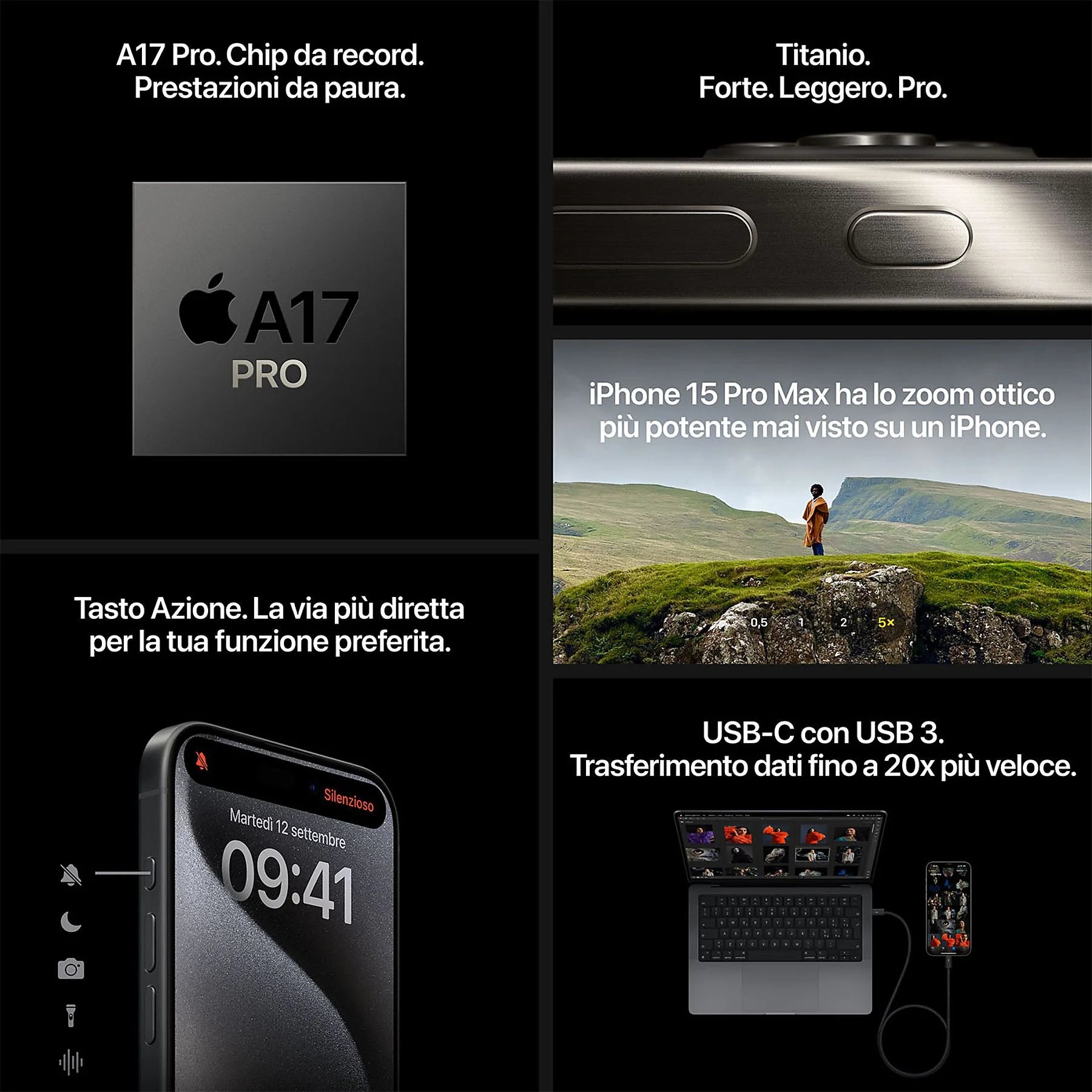 Apple iPhone 15 Pro Max tecnologia di ricarica rapida
