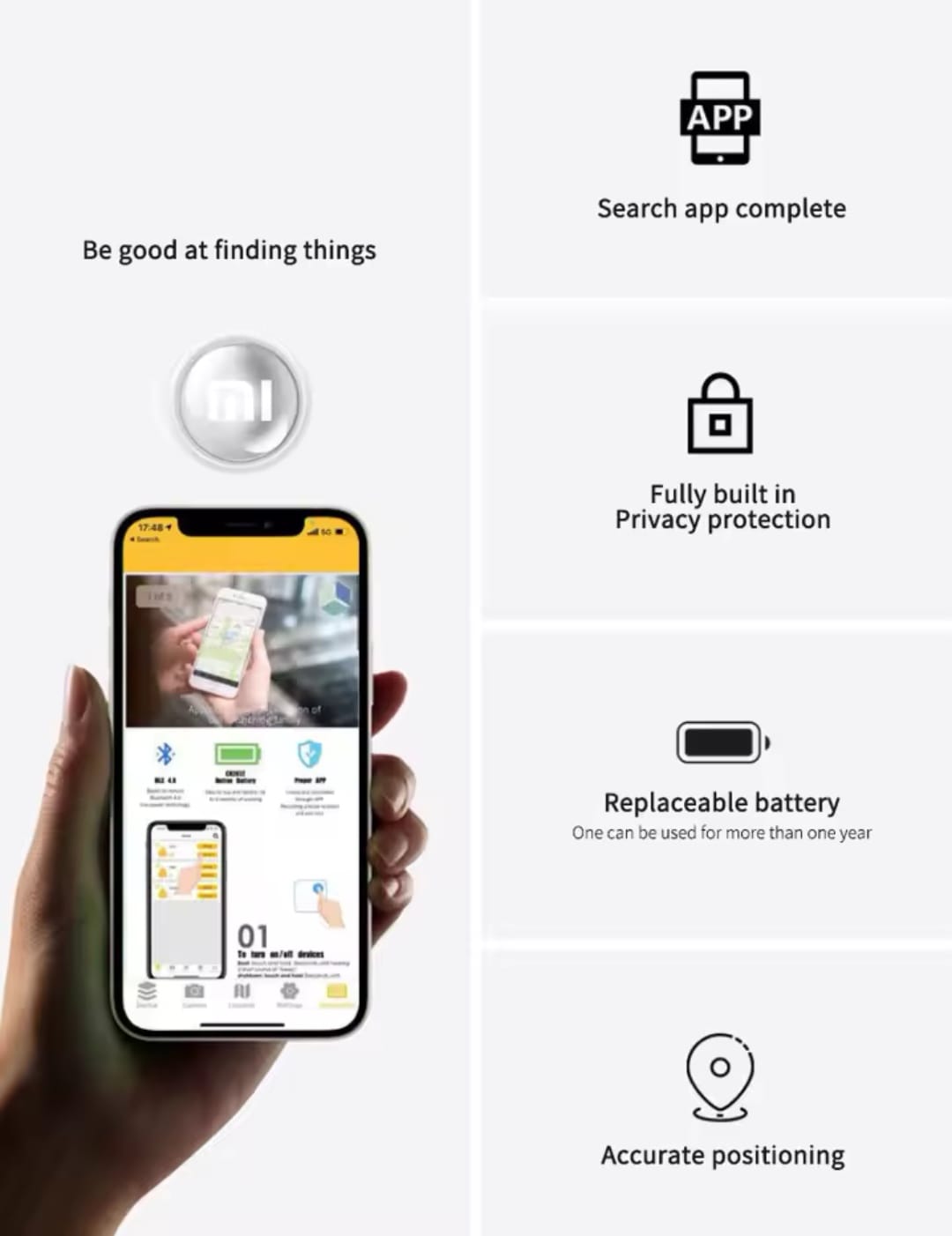 Schermata dell’app di localizzazione Xiaomi Smart Finder con connessione Bluetooth, che mostra la posizione di un dispositivo su una mappa.