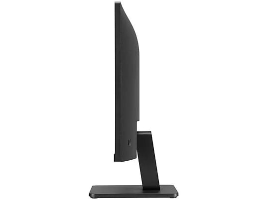 Vista laterale del monitor LG 24MR400-B con base inclinabile per ergonomia personalizzata