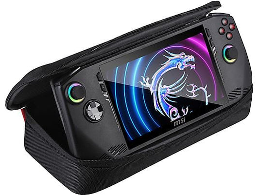 Vista frontale della MSI Claw con interfaccia Windows 11 per il gaming