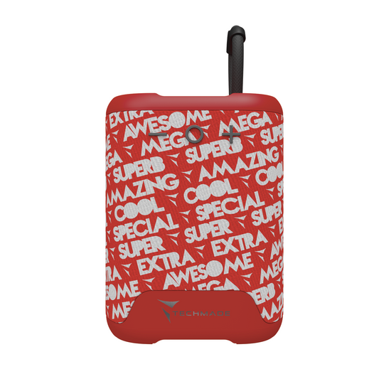 Vista frontale dello speaker Techmade TM-M350-RED compatto e colorato