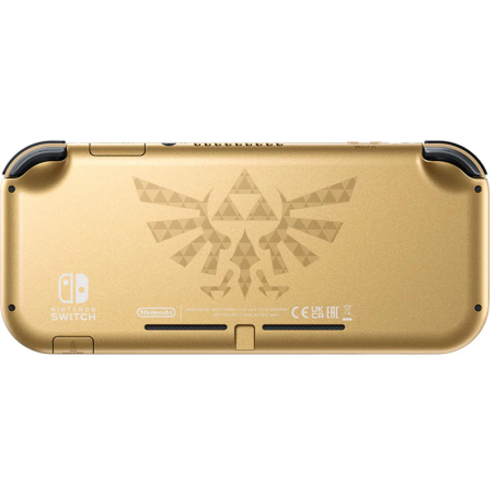 Design esclusivo verde Hyrule della Switch Lite con simboli di Zelda