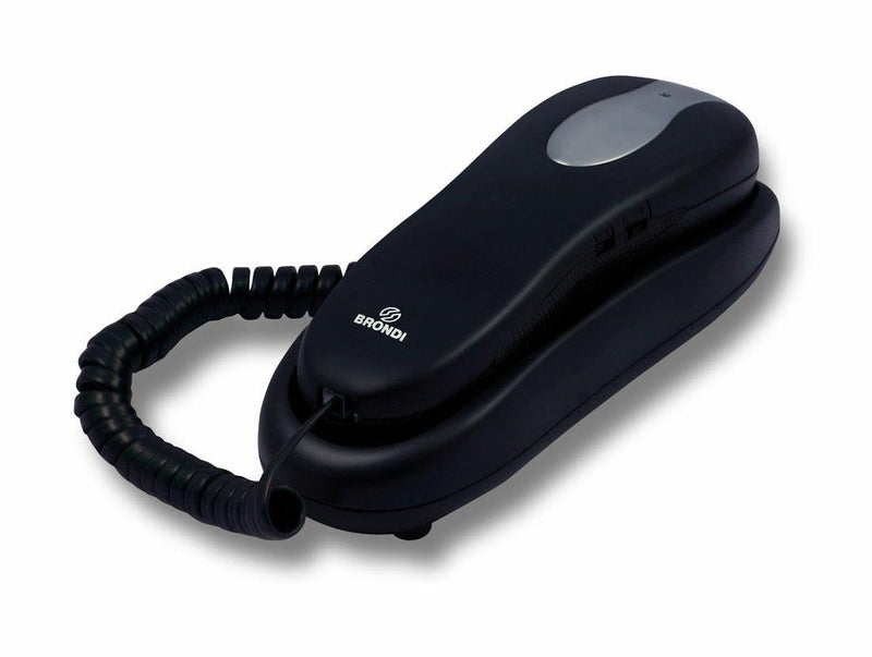 BRONDI Nemo Slim Landline Phone in Black - Compact and Elegant Design