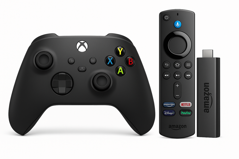 Xbox Series X/S Controller Schwarz + Amazon Fire TV Stick 4K - Gaming Streaming Bundle