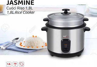 Melchioni Steam Rice Cooker 700W 10 cups Stainless Steel 1.8l