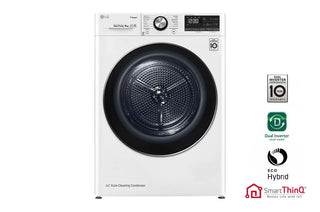 LG Asciugatrice RC90V9AV2W 9kg Pompa di Calore Libera installazione Carica frontale A+++