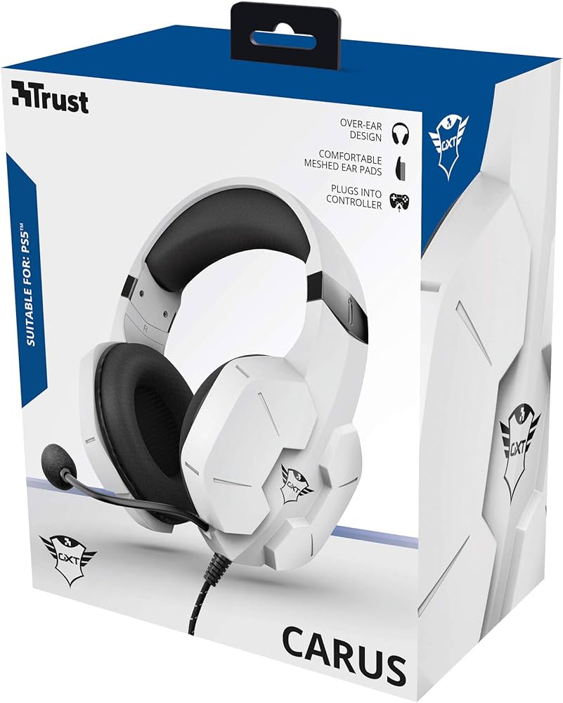 Cuffie Gaming TRUST GXT 323W CARUS OVER-EAR per PS5 White