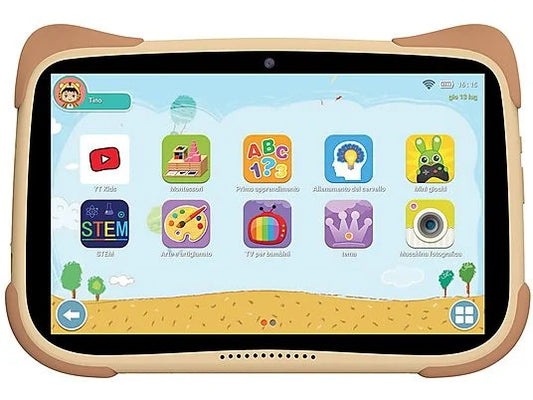 Mediacom Smart KID 8 è progettato per offrire ai genitori tranquillità e controllo. Il tablet permette di installare app educative, giochi didattici e contenuti video adatti all'età dei bambini.