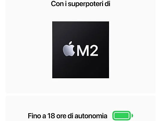 Apple i superpoteri Chip M2 batteria 18 ore di autonomia