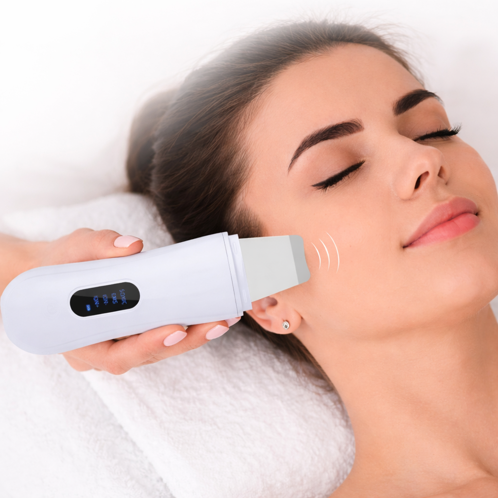 Peeling viso Scrubber Pulizia Viso Ultrasuoni Spatola Punti Neri Professionale