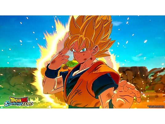 Combattimento epico in Dragon Ball Sparking Zero per PS5 con Goku in modalità Super Saiyan