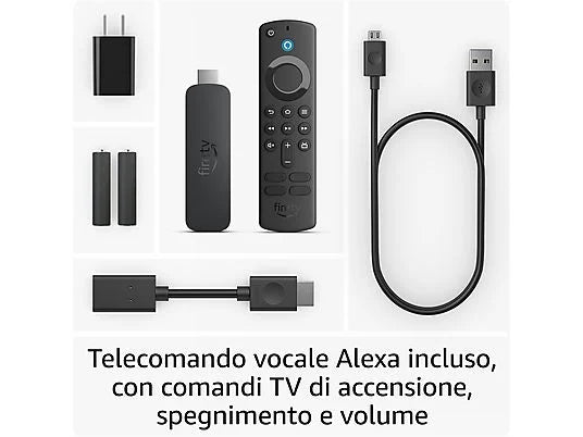 Telecomando vocale Alexa del Fire TV Stick 4K, dotato di comandi vocali per cercare, avviare e controllare contenuti, oltre a regolazioni della TV e del volume