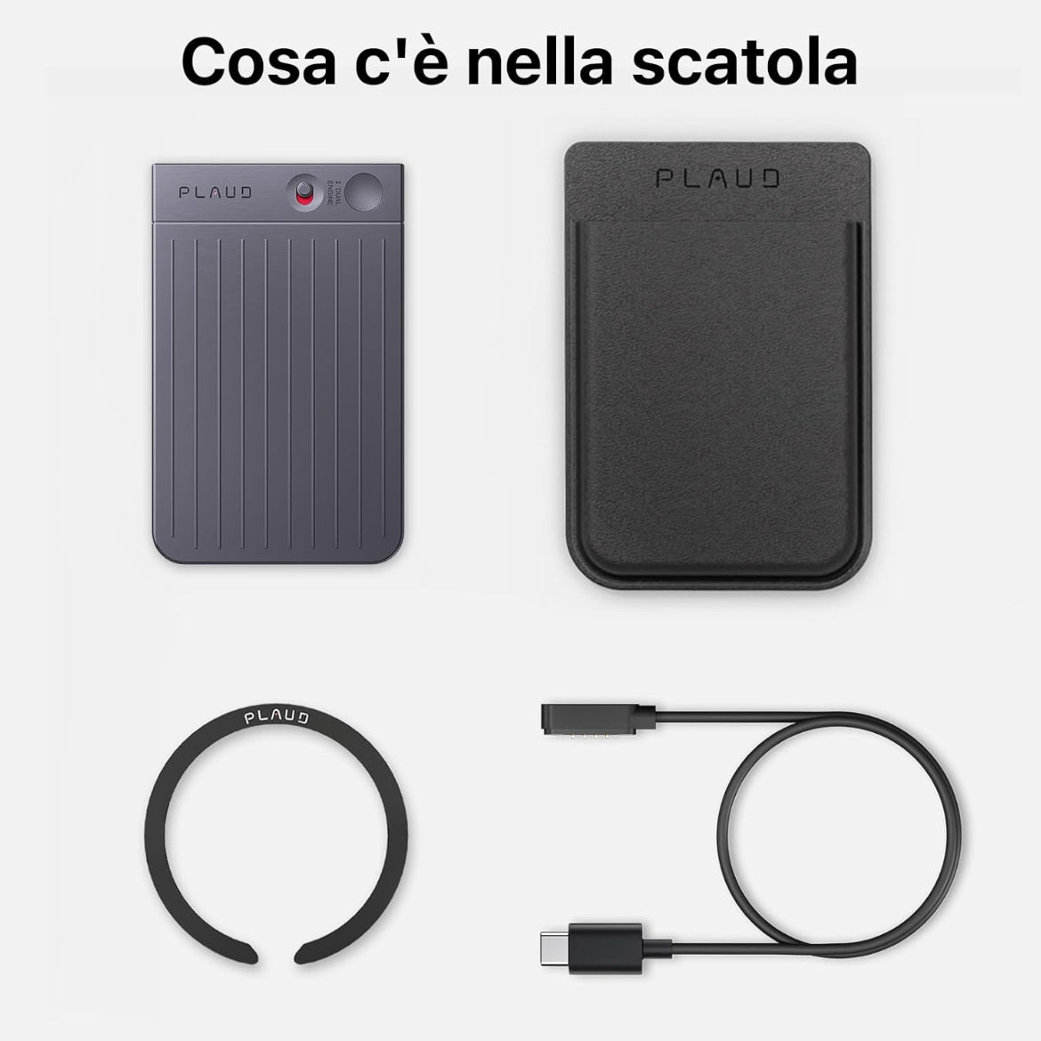 PLAUD NOTE Registratore Vocale con IA Trascrizione 112 Lingue Bluetooth GPT-5 confezione unboxing