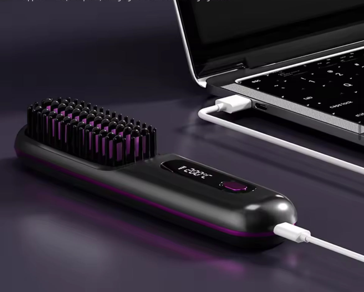 Spazzola portatile per capelli in ceramica senza filo piastra in 20 secondi