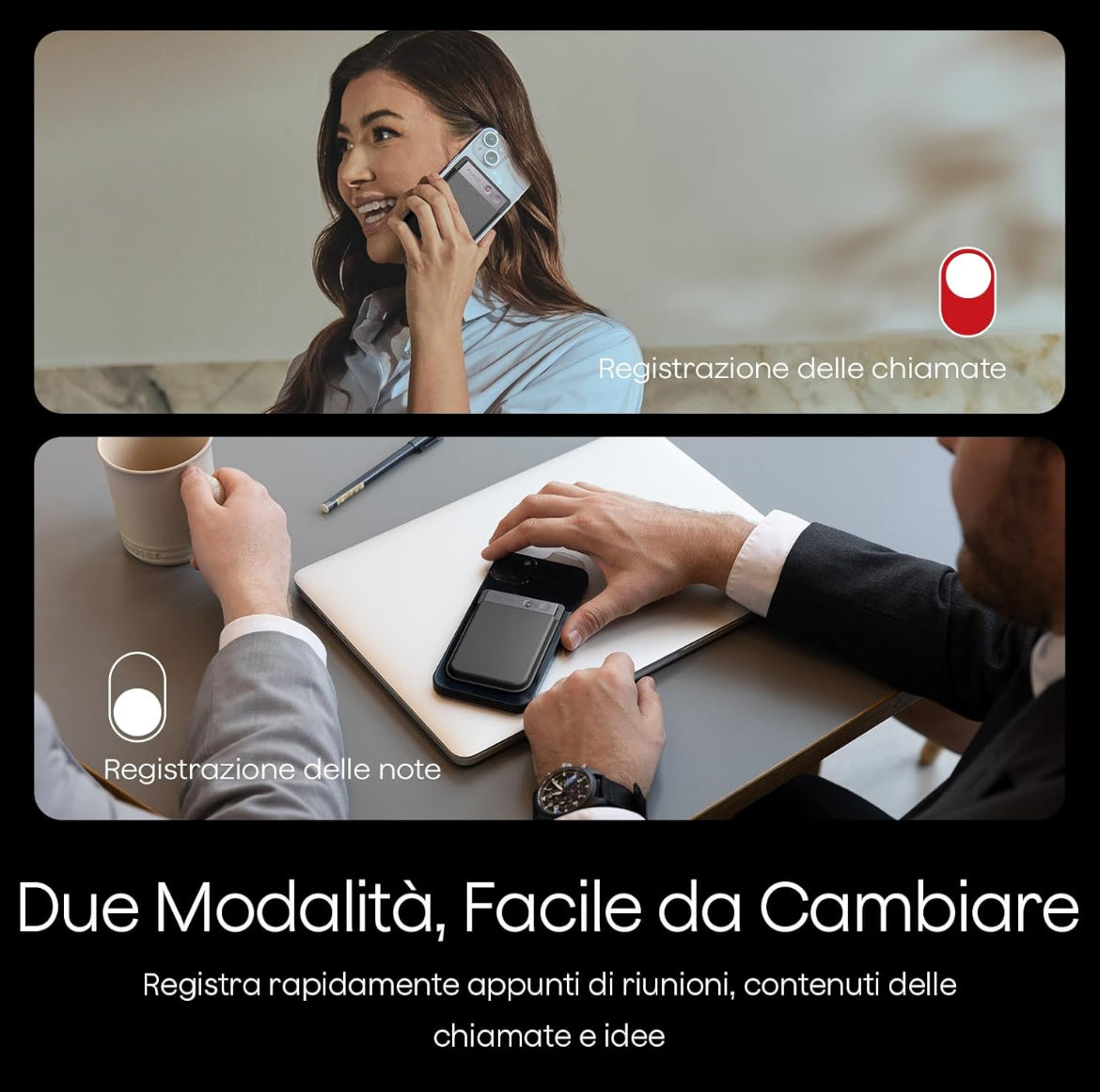 PLAUD NOTE Registratore Vocale con IA Trascrizione 112 Lingue Bluetooth GPT-5 piccolo portatile 