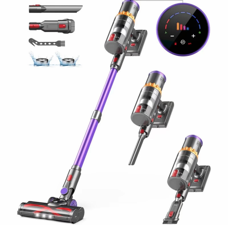 LARESAR V7 Aspirapolvere Senza Fili 500W 50000Pa - Batteria Rimovibile e Display Digitale
