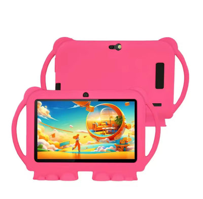 Tablet per Bambini 7 Pollici 2025 - 4GB RAM 64GB ROM Wi-Fi Dual Band Android con Custodia Cartoon