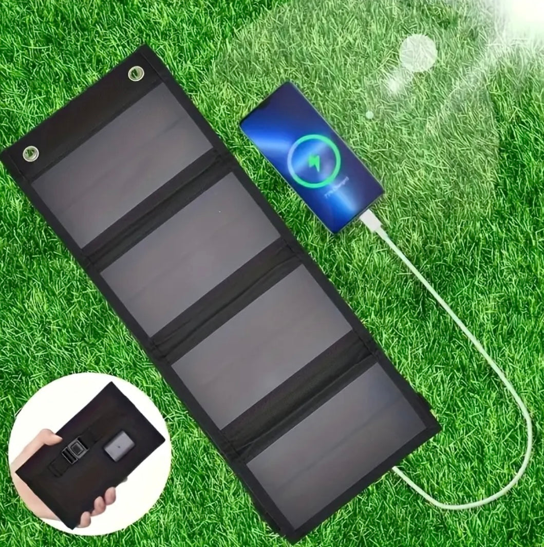 Pannello Solare Pieghevole 35W con Custodia Ricarica PC Campeggio All'Aperto Energia Solare con custodia 