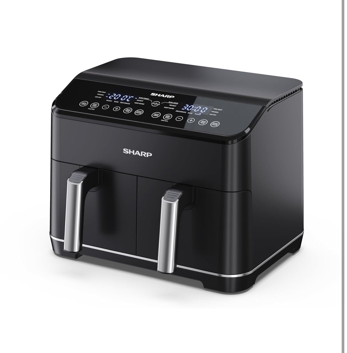 SHARP AF-GD82AE-B Friggitrice Aria Doppio Cassetto 8L Touch Control 2500W