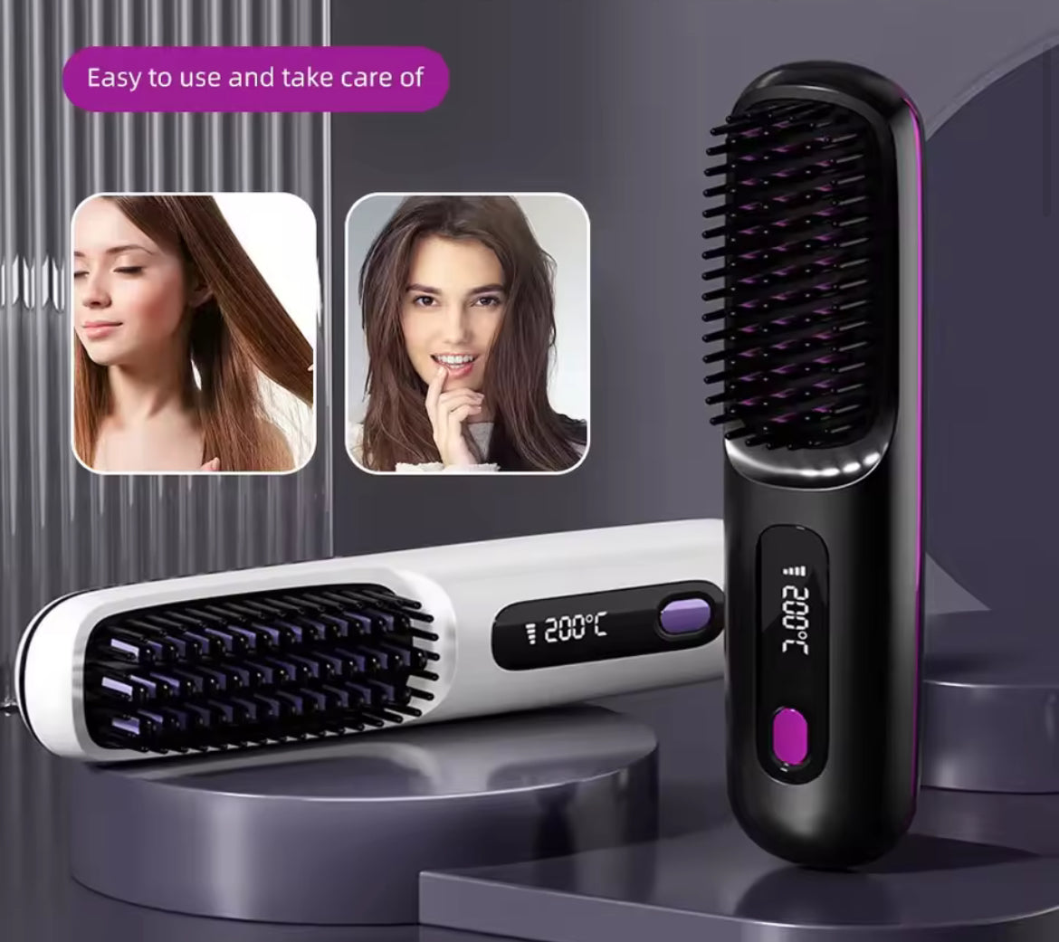 Spazzola portatile per capelli in ceramica senza filo piastra in 20 secondi