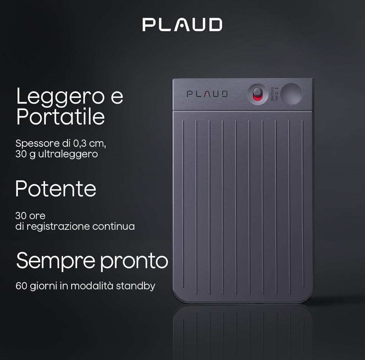 PLAUD NOTE Registratore Vocale con IA Trascrizione 112 Lingue Bluetooth GPT-5 portatile 