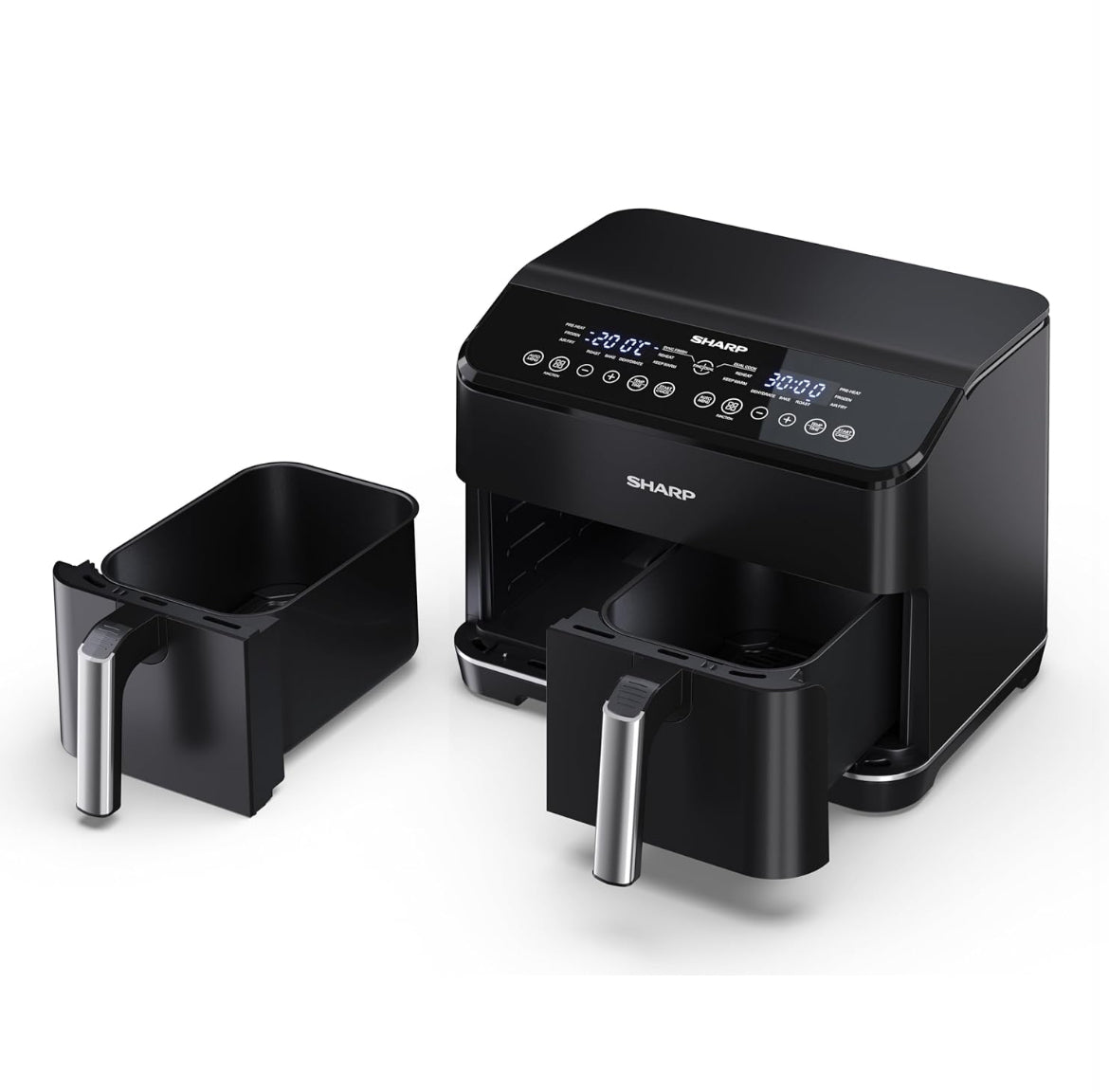 SHARP AF-GD82AE-B Friggitrice Aria Doppio Cassetto 8L Touch Control 2500W due cassetti