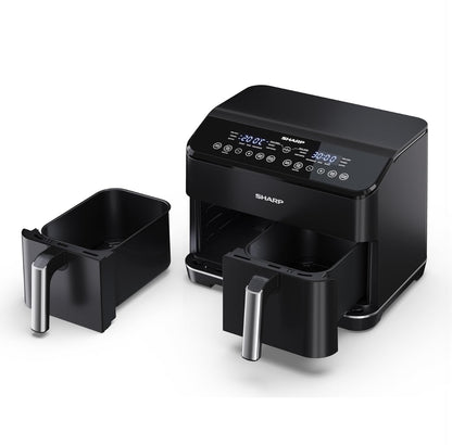 SHARP AF-GD82AE-B Friggitrice Aria Doppio Cassetto 8L Touch Control 2500W due cassetti