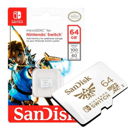 Switch Micro SDXC SanDisk 64GB Zelda - Memoria Nintendo Switch originale 