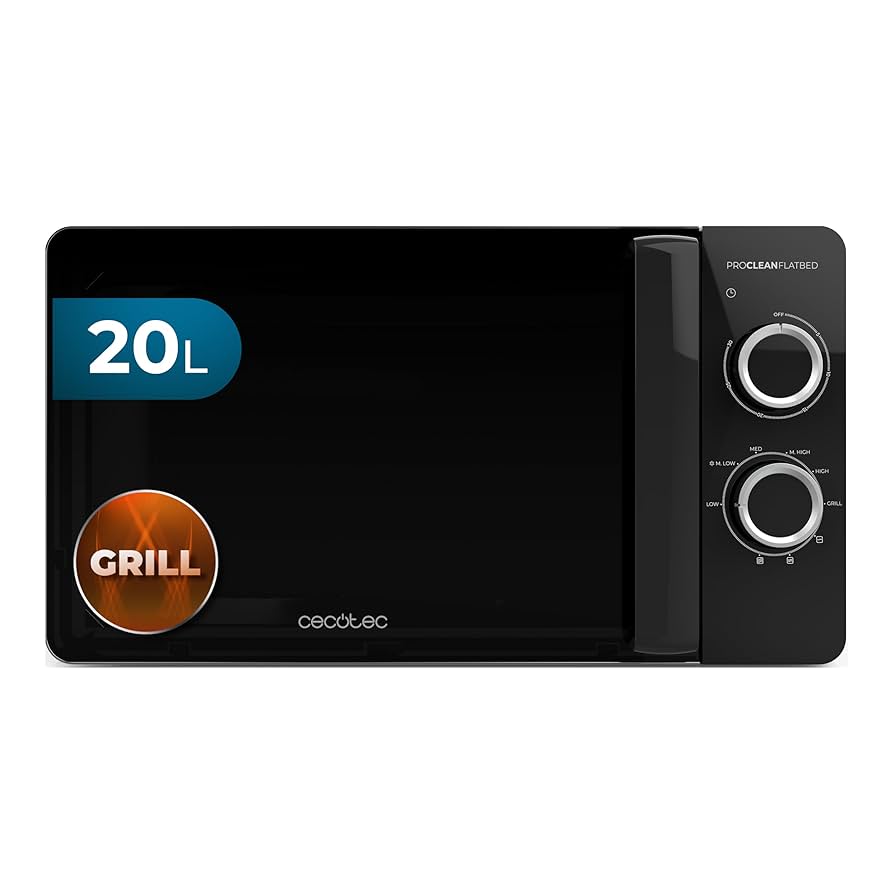 Cecotec Proclean 3130 Forno Microonde con Grill 20L 700W Nero - Pulizia Facile