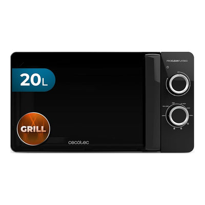 Cecotec Proclean 3130 Microwave Oven with Grill 20L 700W Black - Easy Cleaning