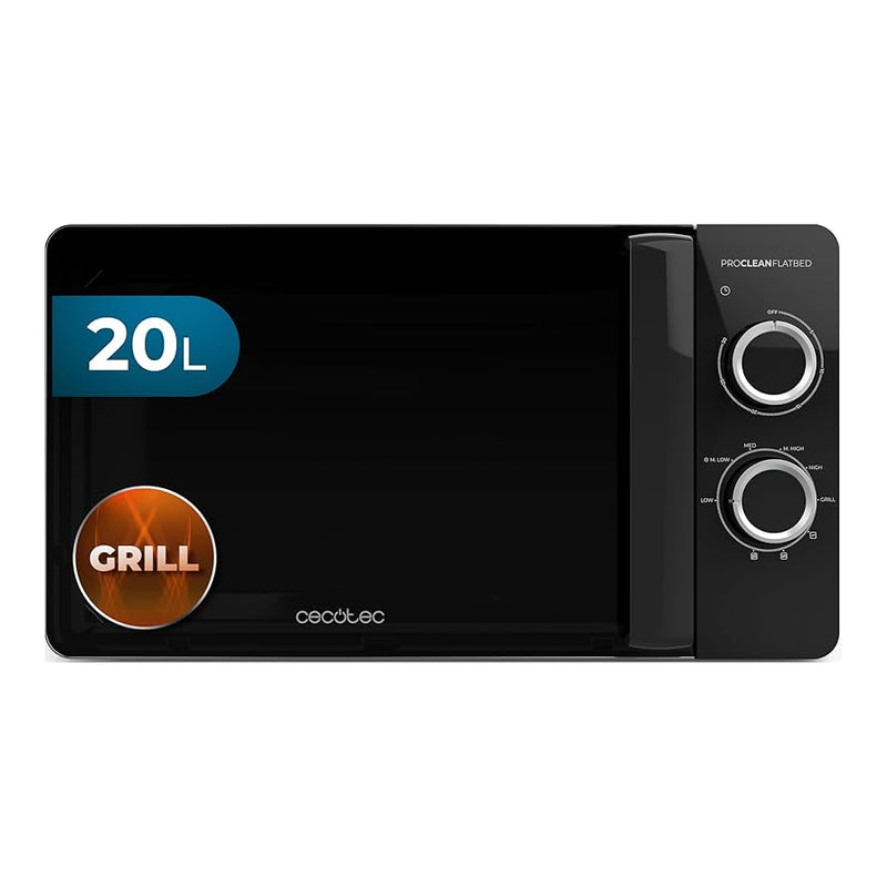 Cecotec Proclean 3130 Microwave Oven with Grill 20L 700W Black - Easy Cleaning