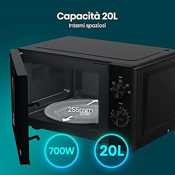 Hisense Forno a Microonde Inverter H20MOBP1 20l 700W Black interni spaziosi