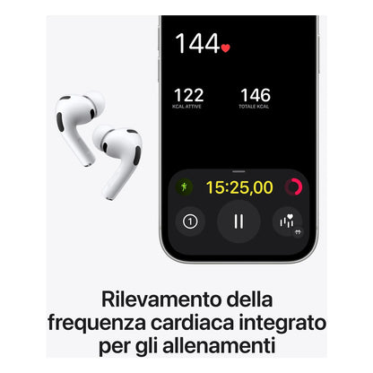 Rilevamento frequenza cardiaca integrato per sportivi e allenamento su Apple AirPods Pro 3