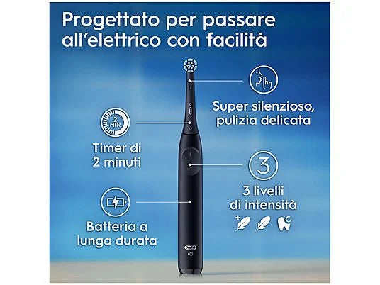 Oral-B Spazzolino Elettrico iO2 Black - Tecnologia Magnetica Ricaricabile